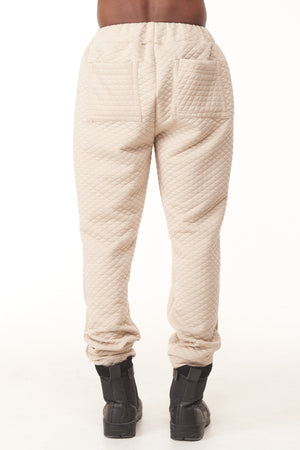 Cream Quilted Jogging bottoms