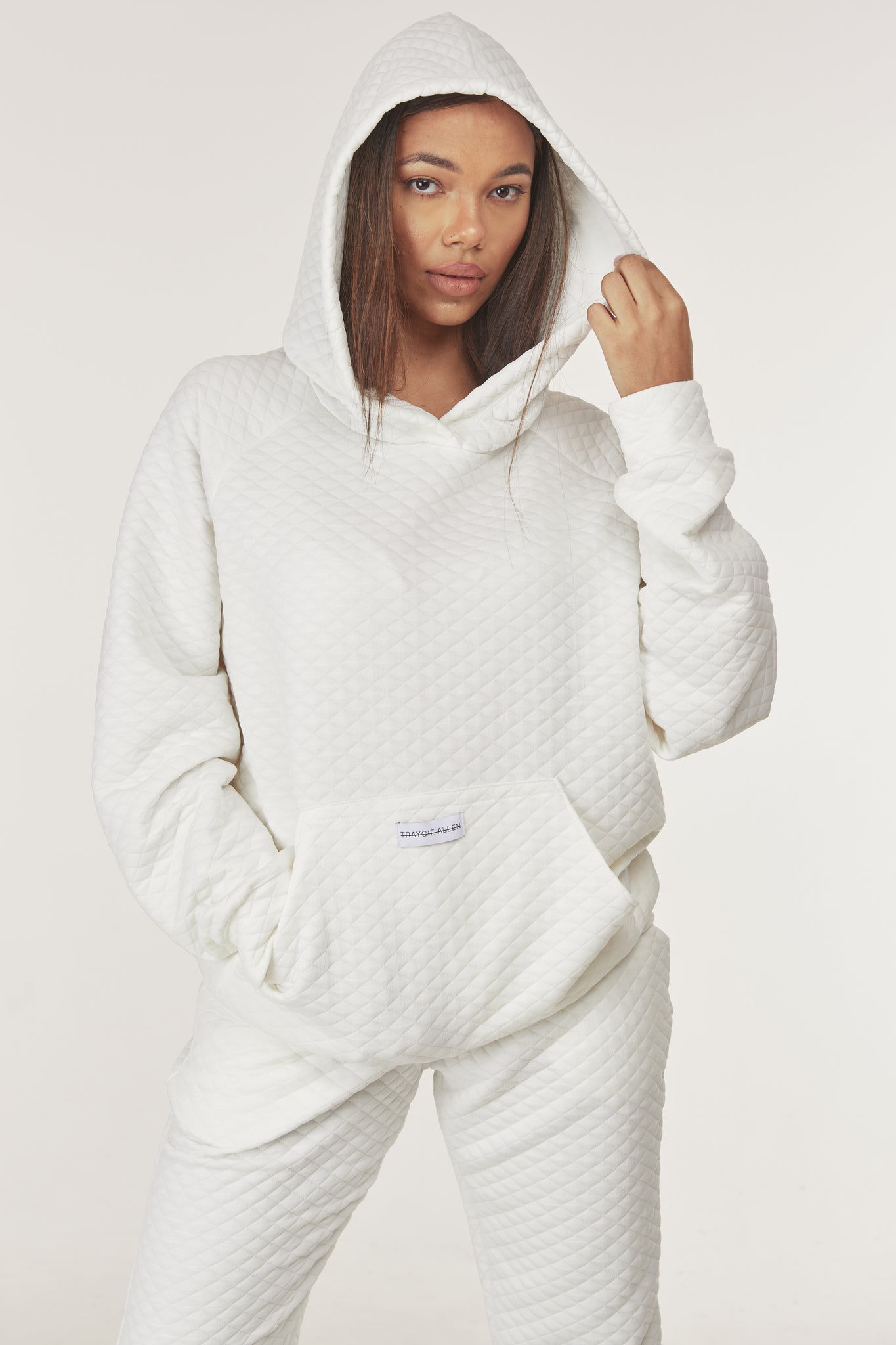 White Quilted Jumper