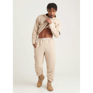 Cream Quilted Trouser